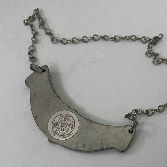 Vintage ROYAL HOLLAND Pewter Amber Pinched Glass Decanter And Scotch Hanging Tag - Picture 9 of 11